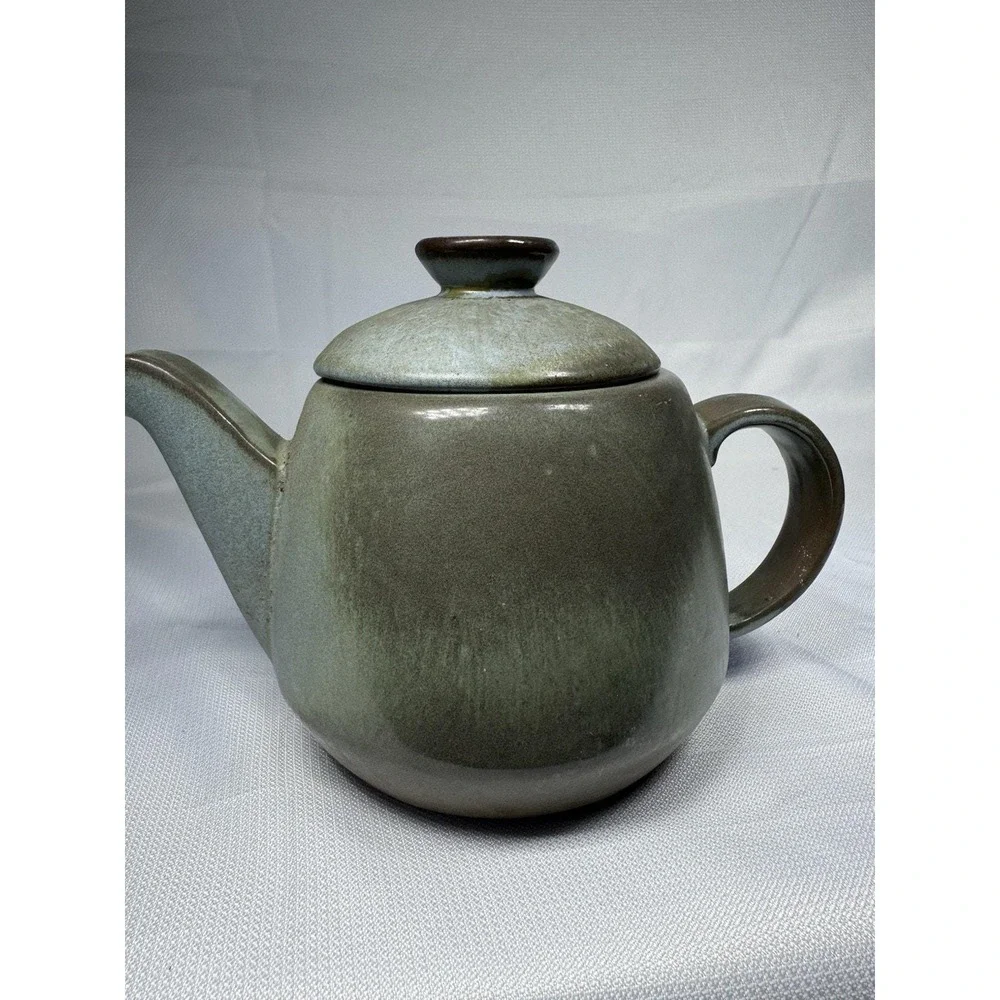 Frankoma Plainsman Teapot Prairie Green Pottery Vintage USA 6 Cup w Lid 6T